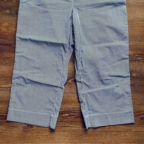 Talbots Wide Leg Crop 12 Blue White Pinstripes - Picture 6 of 9